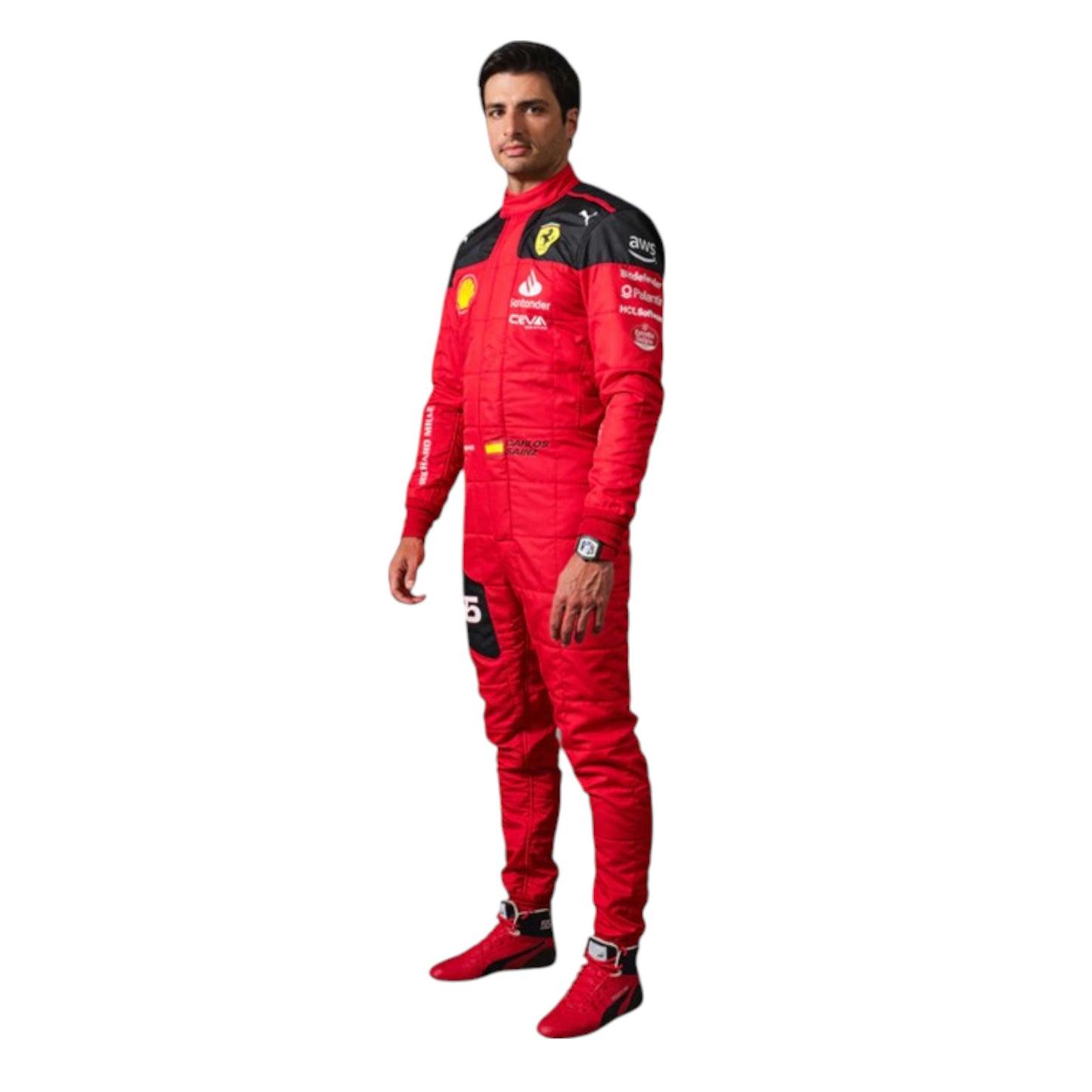 2023 Carlos Sainz Ferrari F1 race suit replica authentic Scuderia teamwear with season-accurate details and logos