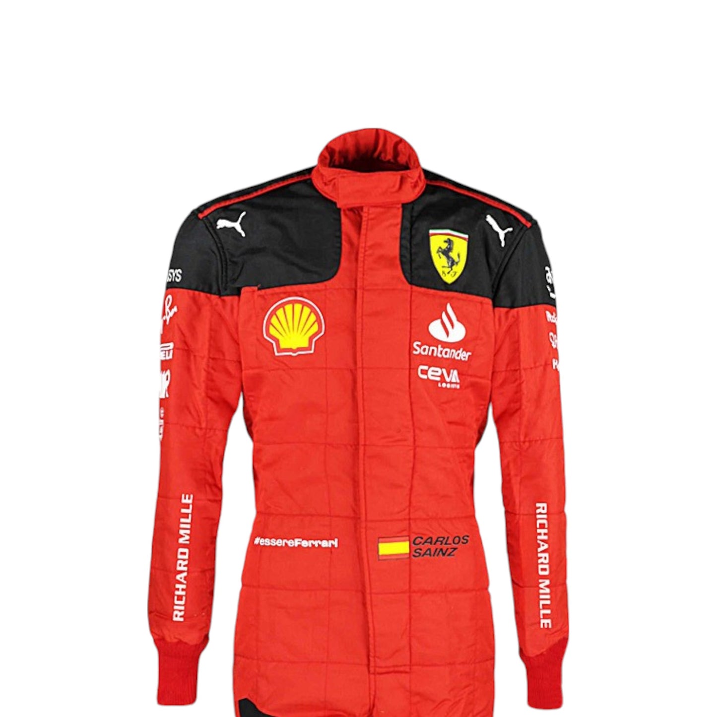 2023 Carlos Sainz Ferrari F1 race suit replica authentic Scuderia teamwear with season-accurate details and logos