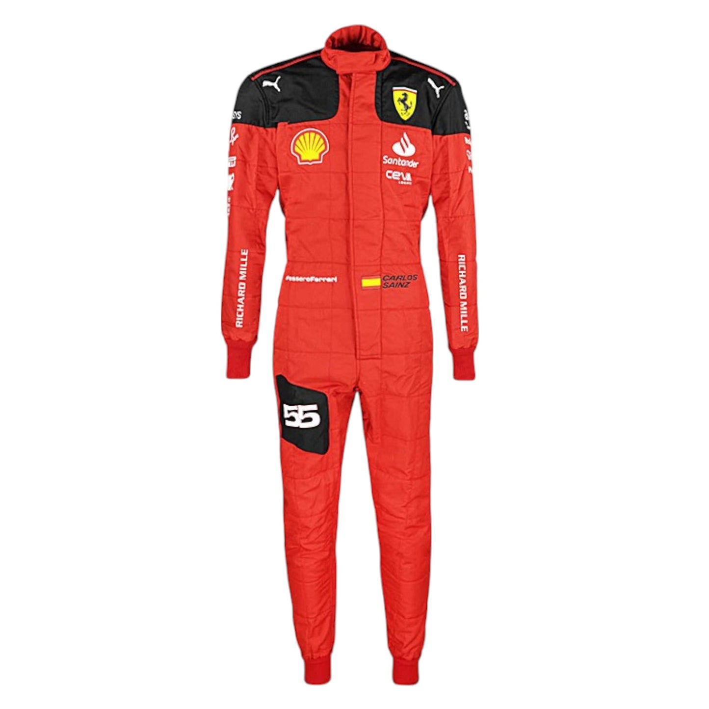 2023 Carlos Sainz Ferrari F1 race suit replica authentic Scuderia teamwear with season-accurate details and logos