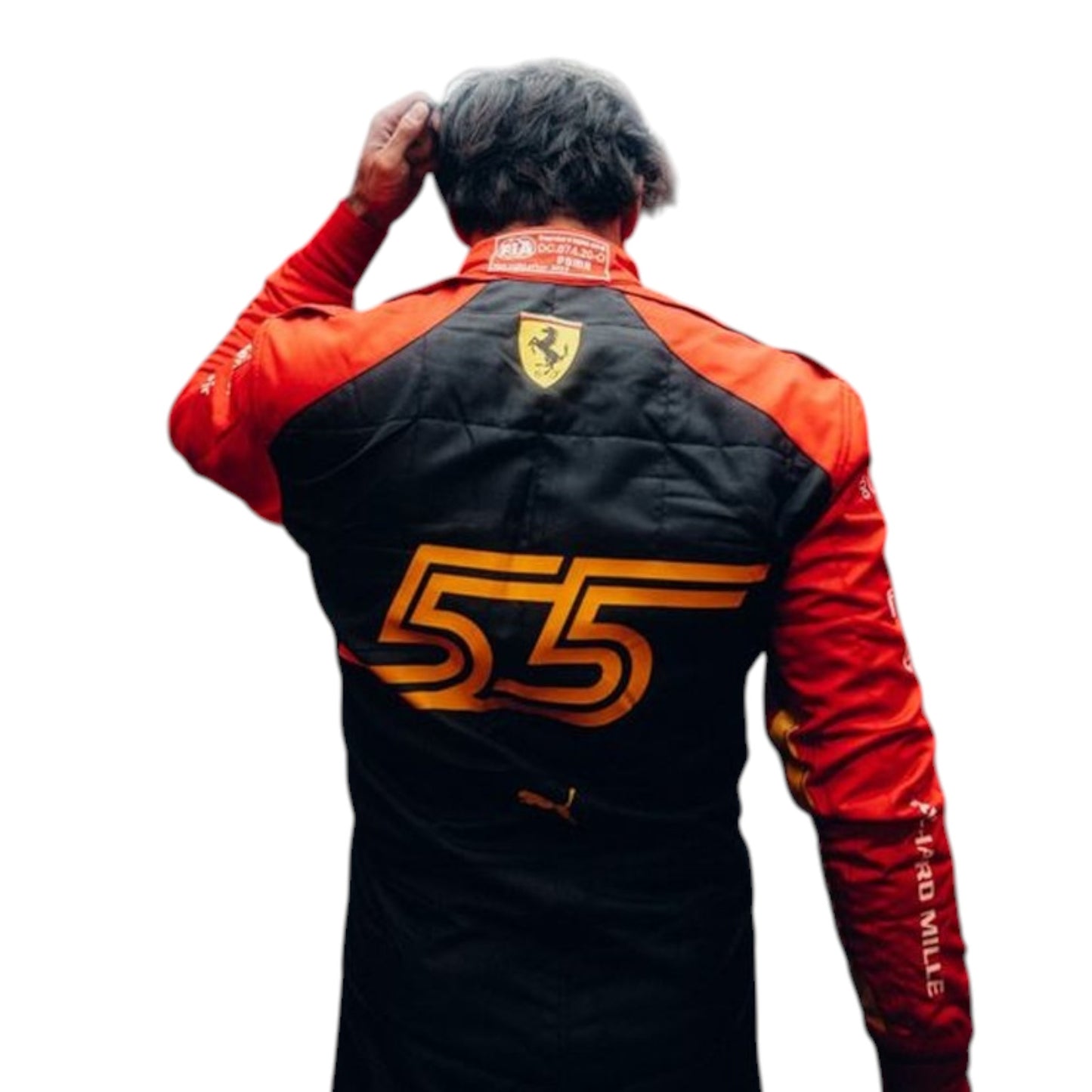 2023 Carlos Sainz Ferrari F1 Spanish Grand Prix race suit replica authentic fan collectible with race specific detail