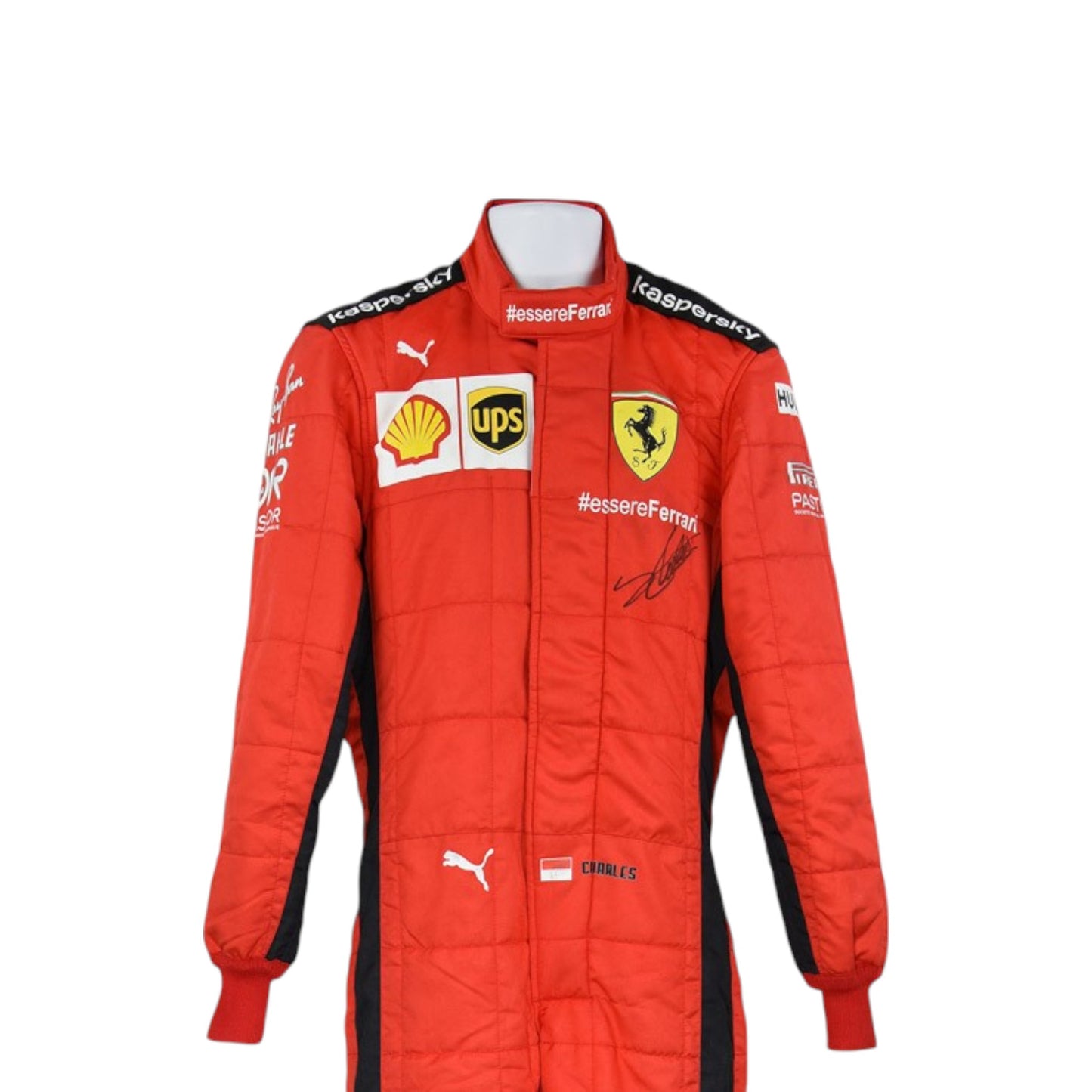 2020 Charles Leclerc Ferrari F1 race suit replica authentic collectible with team specific design for fans and enthusiasts