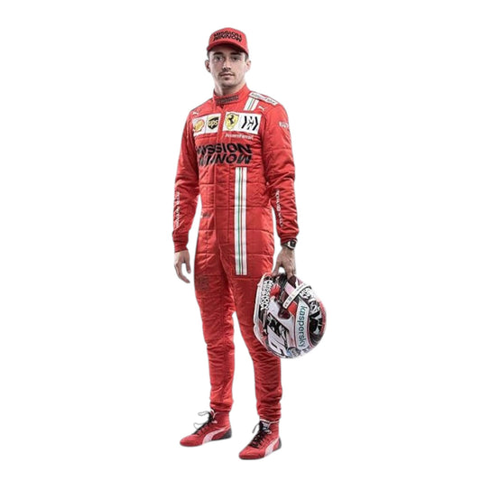 2021 Charles Leclerc Ferrari F1 race suit replica authentic fan collectible with detailed Scuderia team design