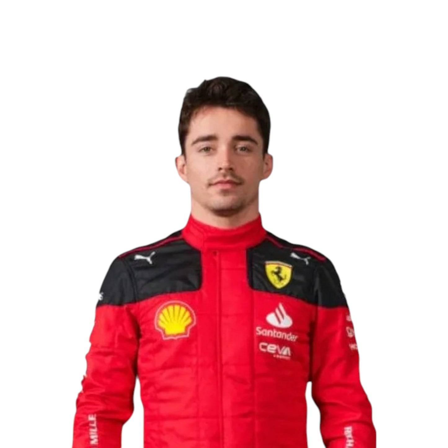 2023 Charles Leclerc Ferrari F1 race suit replica authentic fan collectible featuring team-accurate design and branding