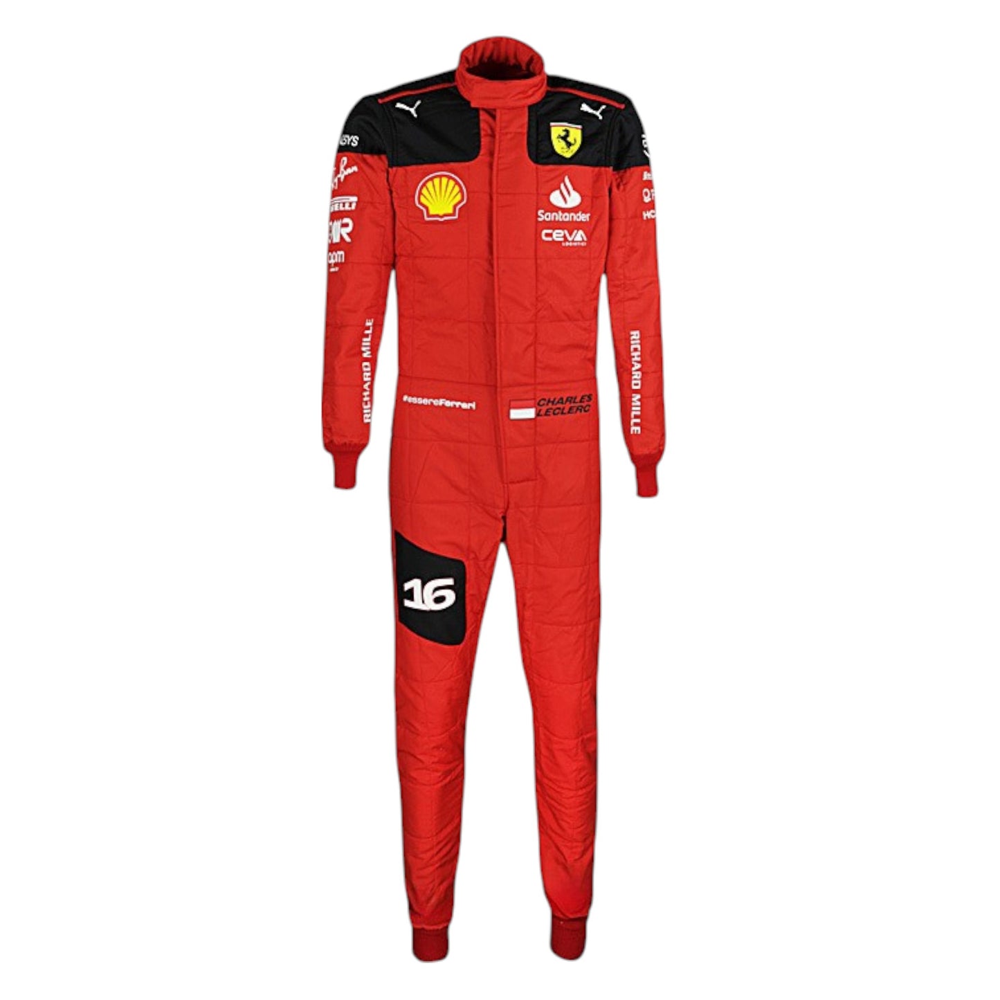 2023 Charles Leclerc Ferrari F1 race suit replica authentic fan collectible featuring team-accurate design and branding