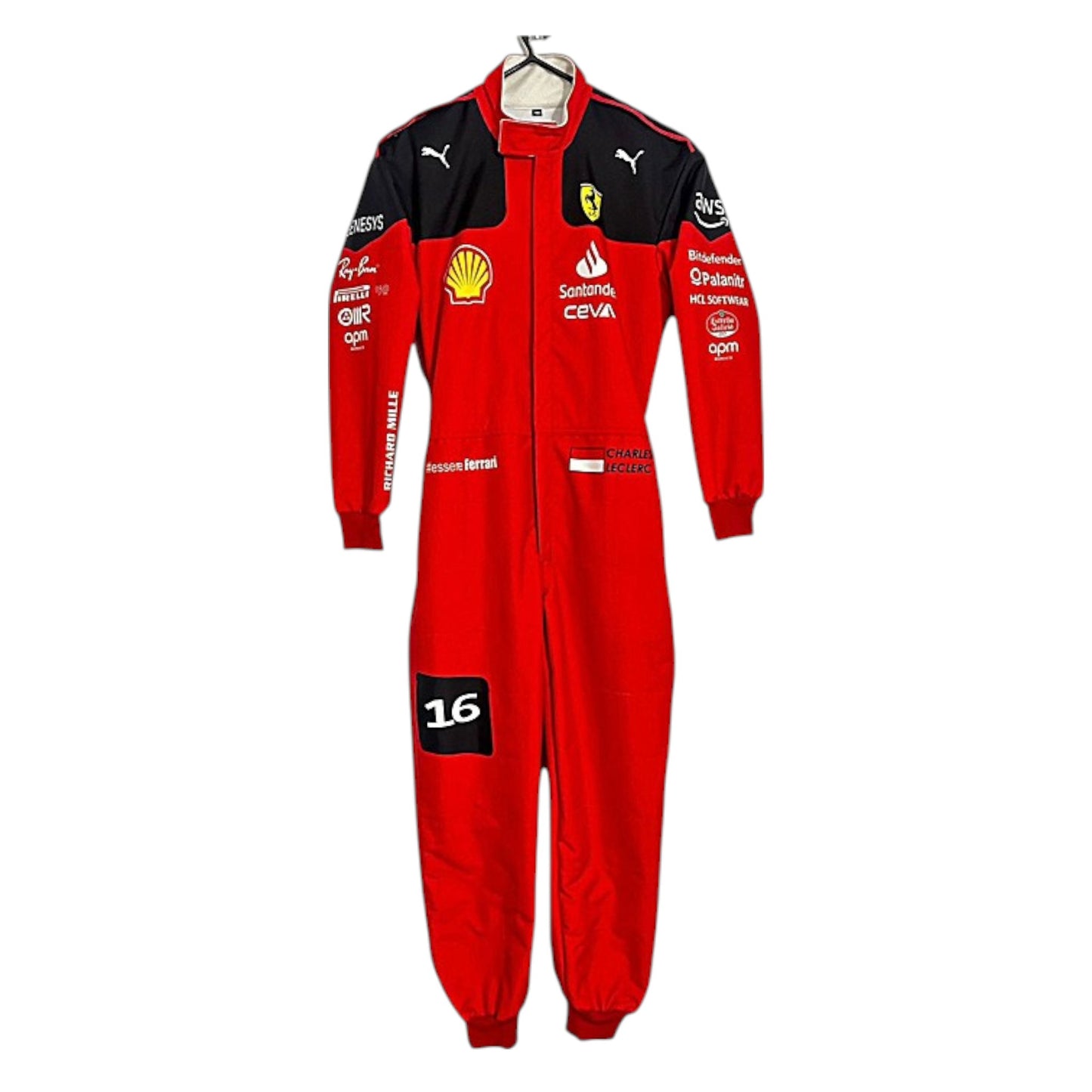 2023 Charles Leclerc Ferrari F1 race suit replica authentic fan collectible featuring team-accurate design and branding