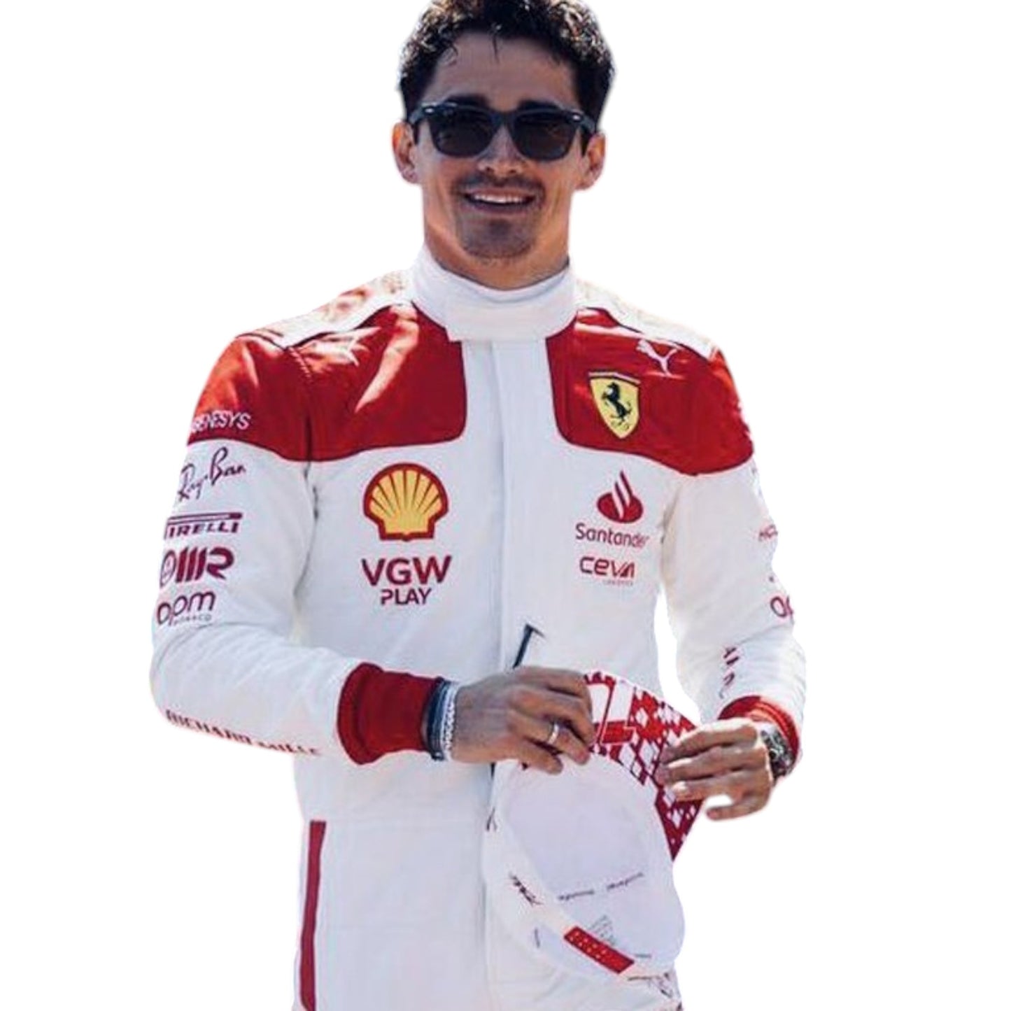 2023 Charles Leclerc Ferrari F1 Monaco Grand Prix race suit replica authentic collectible with race specific livery details