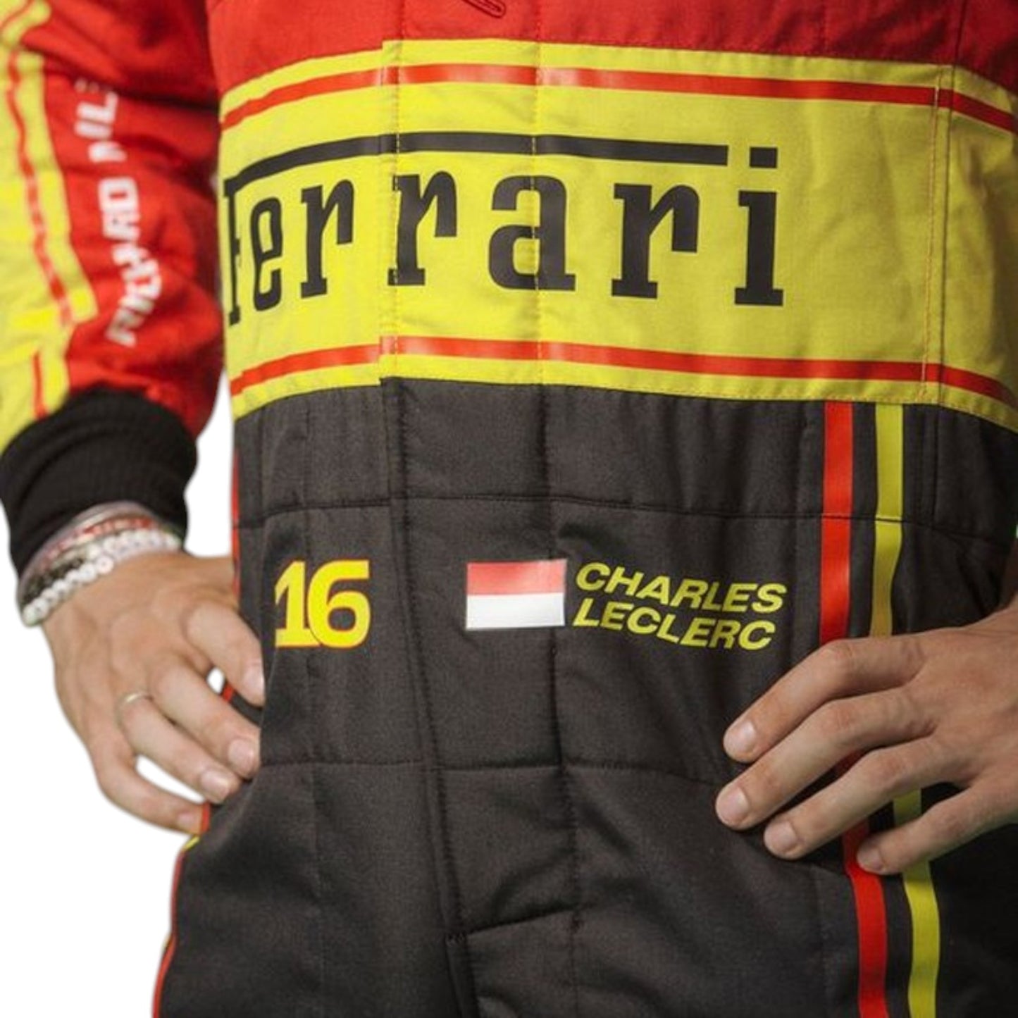 2023 Charles Leclerc Ferrari F1 Monza race suit replica authentic fan collectible with race specific design details