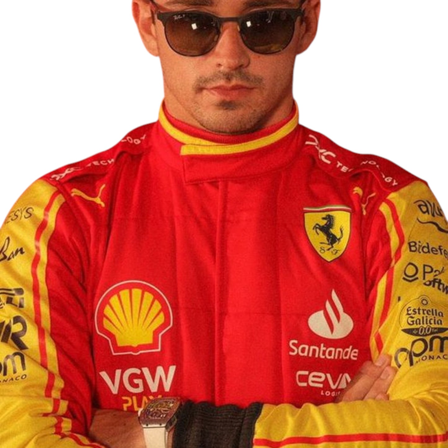 2023 Charles Leclerc Ferrari F1 Monza race suit replica authentic fan collectible with race specific design details