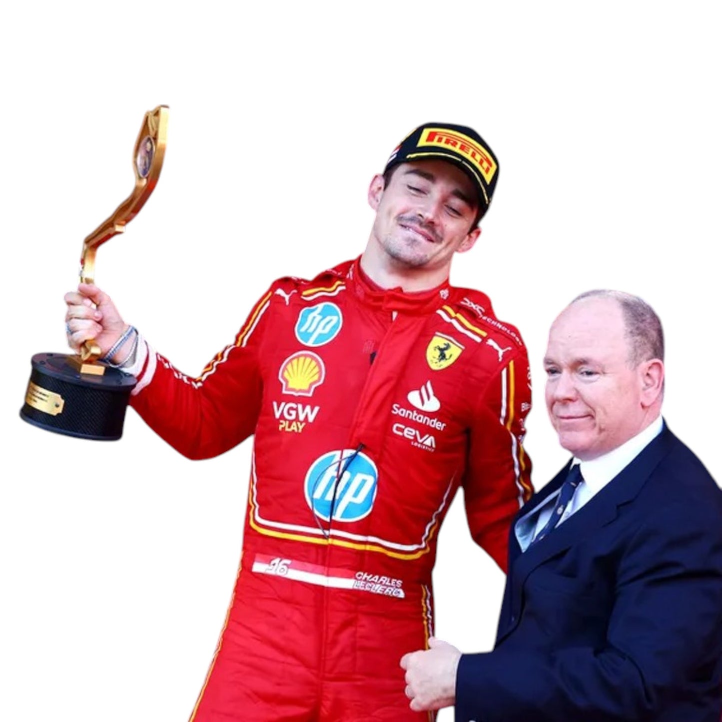 2024 Charles Leclerc Ferrari F1 Monaco Grand Prix race suit replica authentic fan collectible with special edition livery