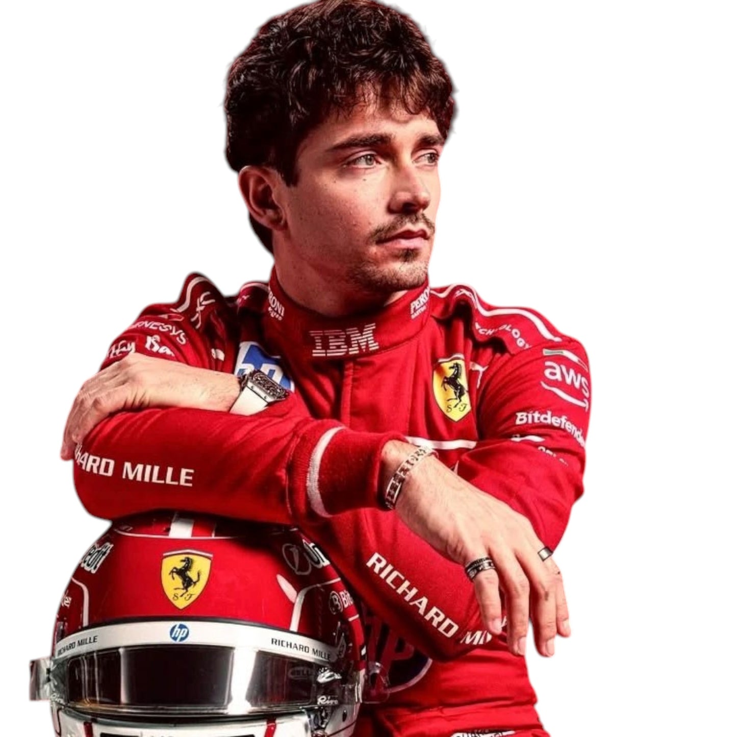 2025 Charles Leclerc Ferrari F1 race suit replica authentic fan collectible with detailed team design