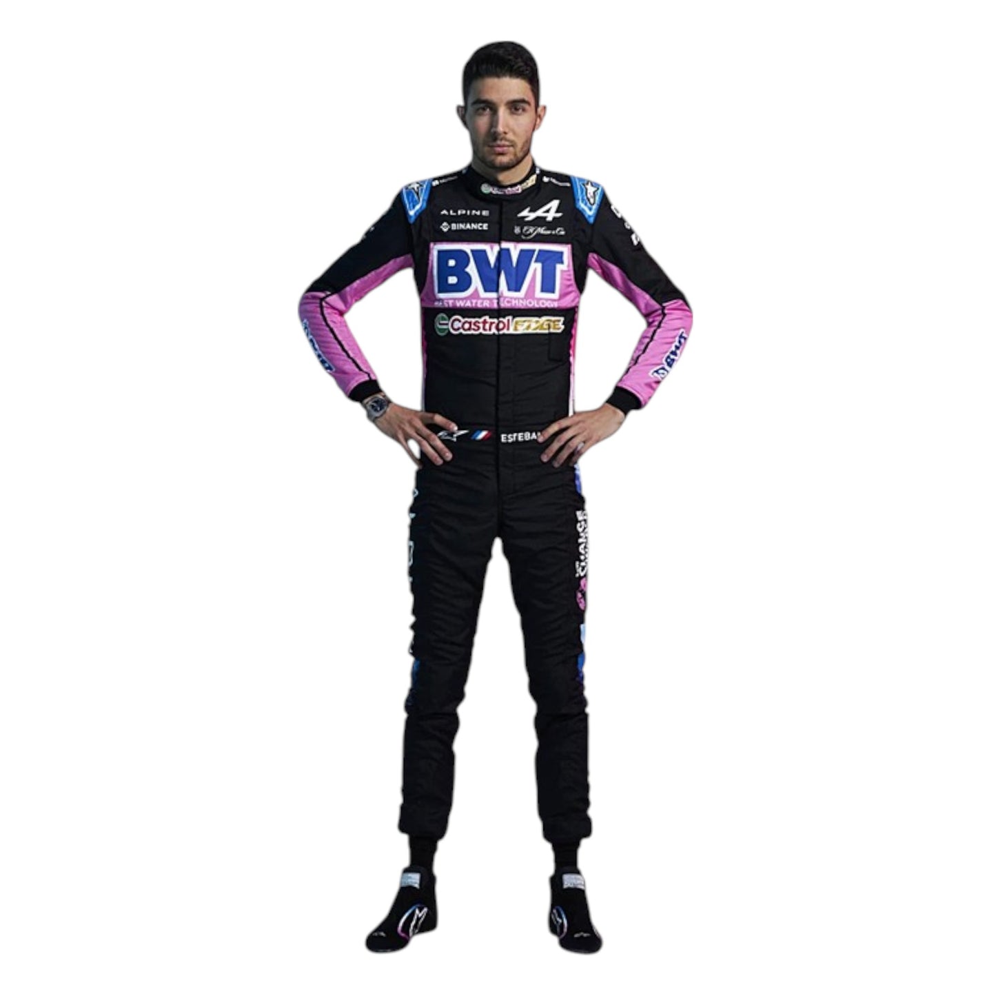 2024 Esteban Ocon British Grand Prix Alpine F1 race suit replica authentic BWT team edition with sponsor logos and race specific design