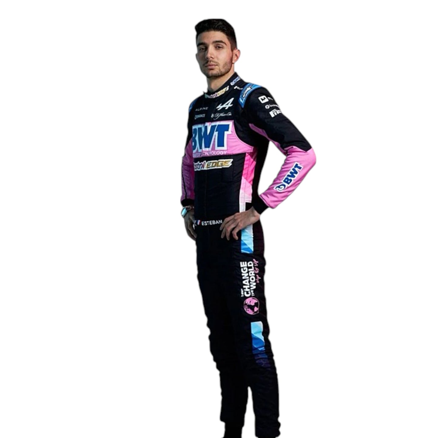 2024 Esteban Ocon British Grand Prix Alpine F1 race suit replica authentic BWT team edition with sponsor logos and race specific design