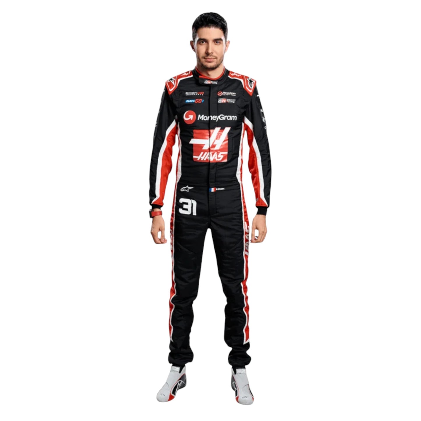 2025 Esteban Ocon Haas F1 race suit replica authentic collectible with detailed design and VF 25 team branding