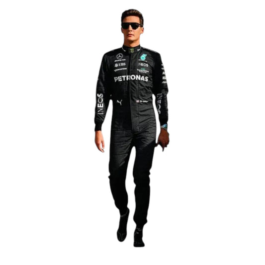 2023 George Russell Mercedes AMG F1 race suit replica authentic Petronas teamwear with race accurate details and logos
