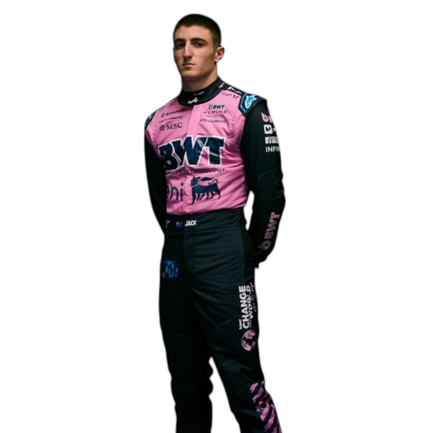 2025 Jack Doohan Alpine F1 race suit replica authentic fan collectible with detailed BWT Alpine team design and branding
