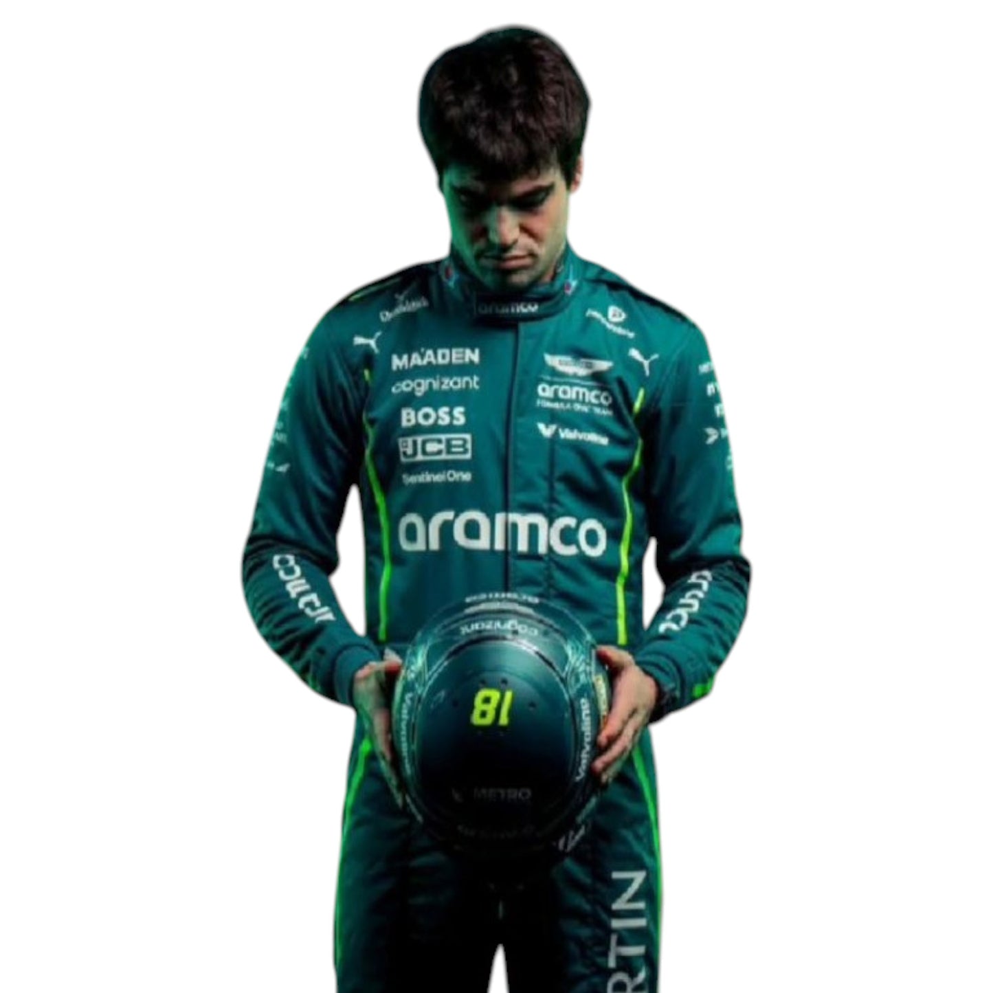 2025 Lance Stroll Aston Martin F1 race suit replica authentic fan edition with detailed team design