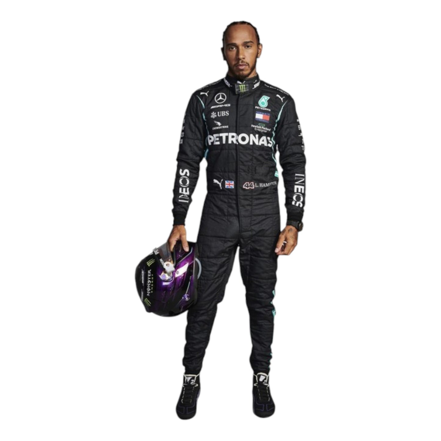 2021 Lewis Hamilton Mercedes AMG F1 race suit replica detailed Petronas team edition with authentic AMG race season design