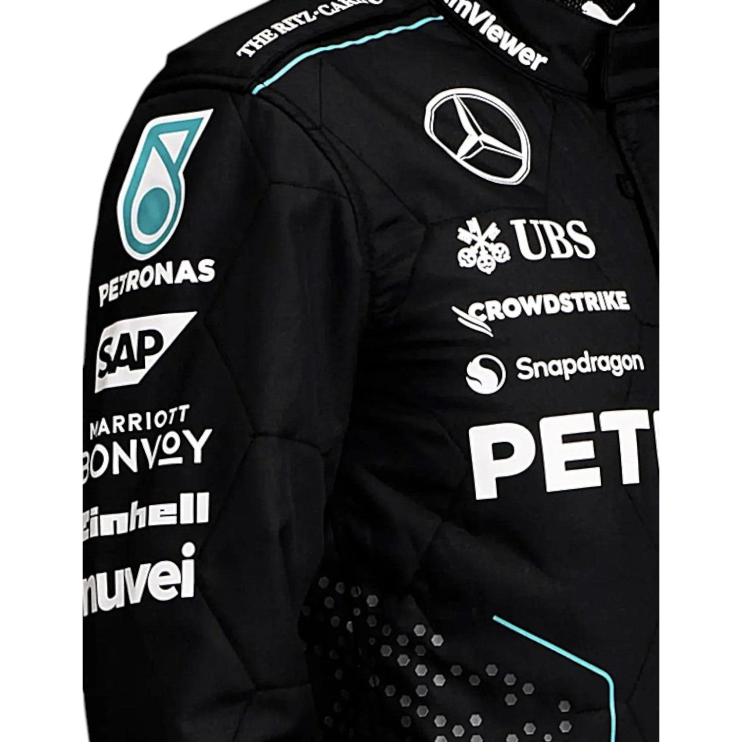 2024 Lewis Hamilton Mercedes AMG F1 race suit replica authentic Petronas team edition with detailed race season styling and logos