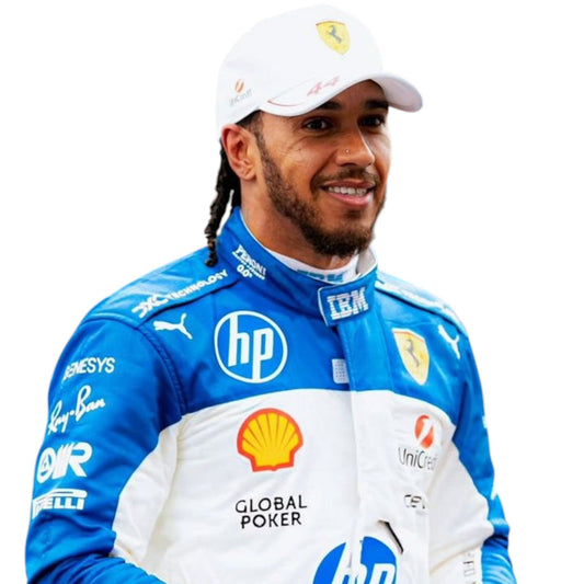 2025 Lewis Hamilton Ferrari F1 Miami Grand Prix race suit replica authentic design with race specific details for fans and collectors