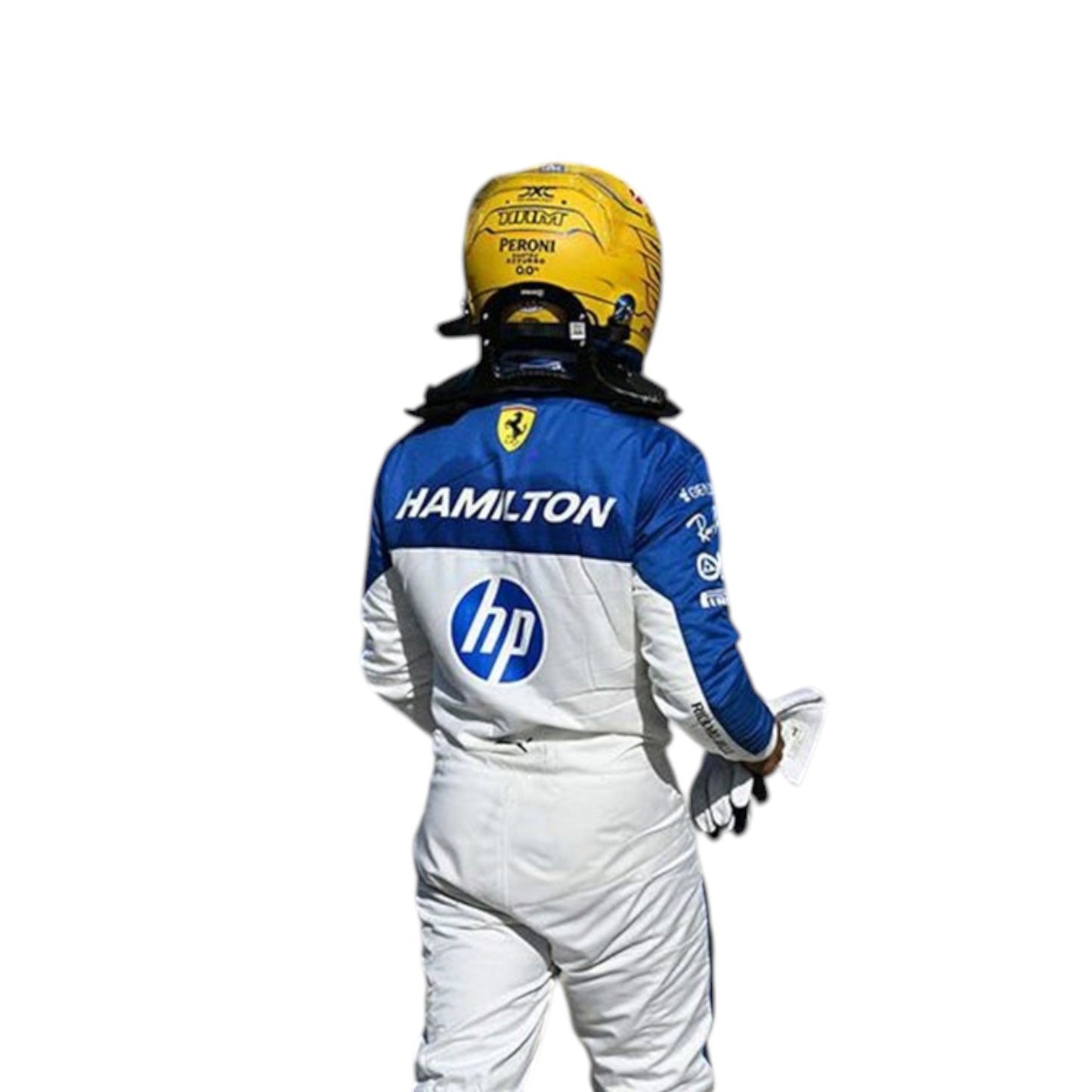 2025 Lewis Hamilton Ferrari F1 Miami Grand Prix race suit replica authentic design with race specific details for fans and collectors
