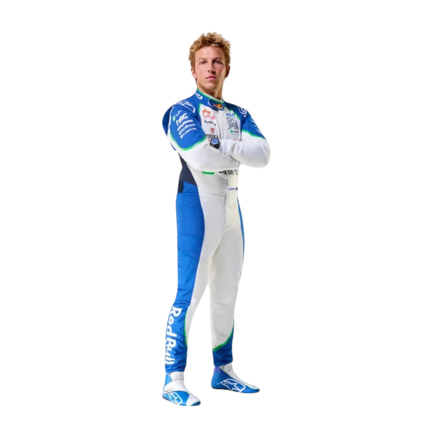 2025 Liam Lawson Racing Bulls F1 race suit replica authentic collectible with detailed design and RB Formula 1 graphics