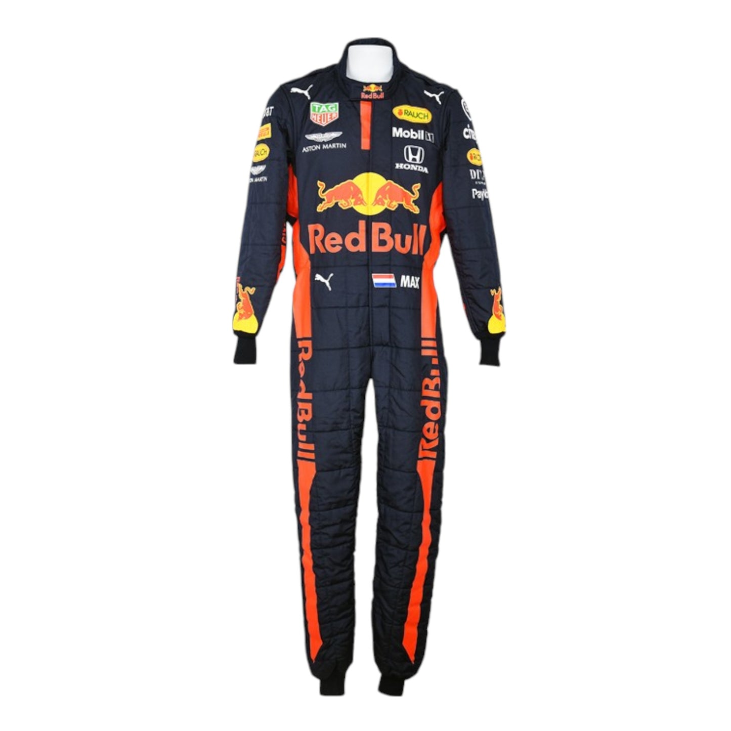 2020 Max Verstappen Red Bull F1 race suit replica authentic fan collectible with detailed Oracle Red Bull Racing design