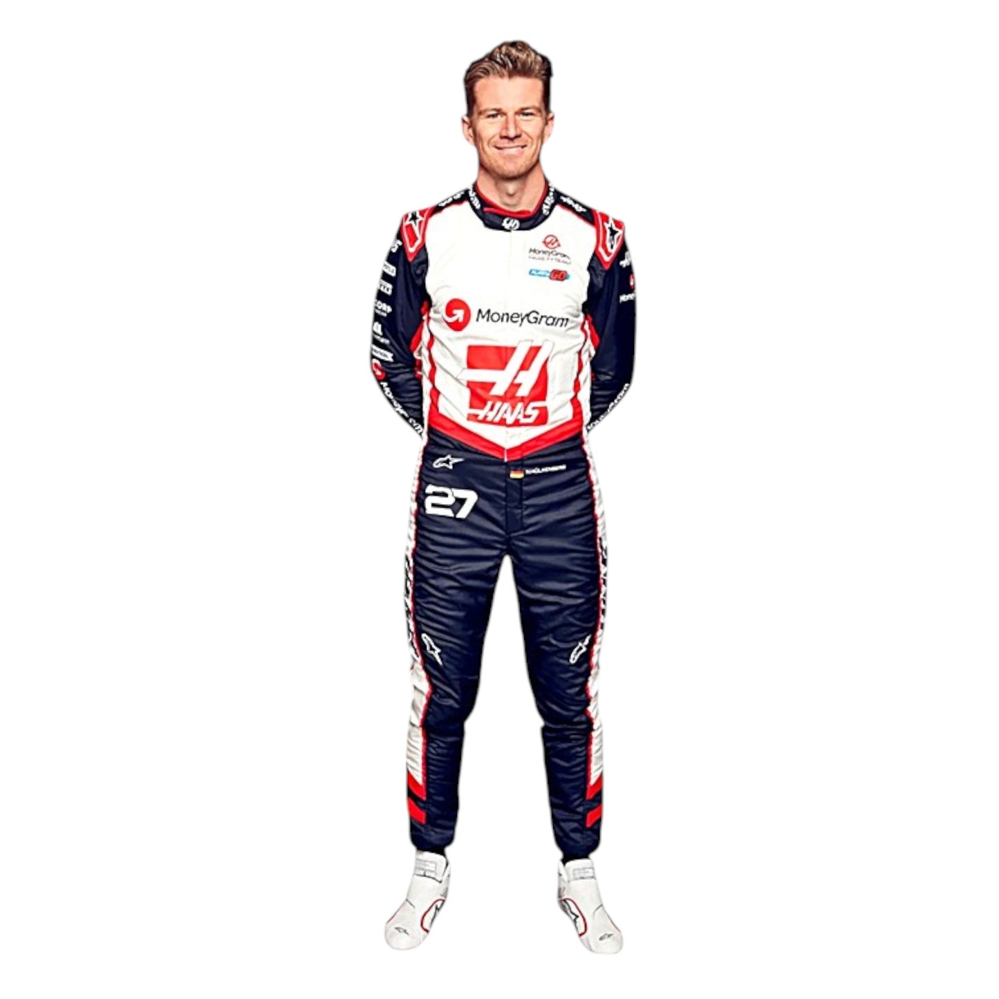 2024 Nico Hulkenberg Haas F1 race suit replica authentic fan edition with detailed team design