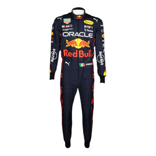 2022 Sergio Perez Red Bull F1 race suit replica authentic fan collectible with detailed Oracle Red Bull Racing design