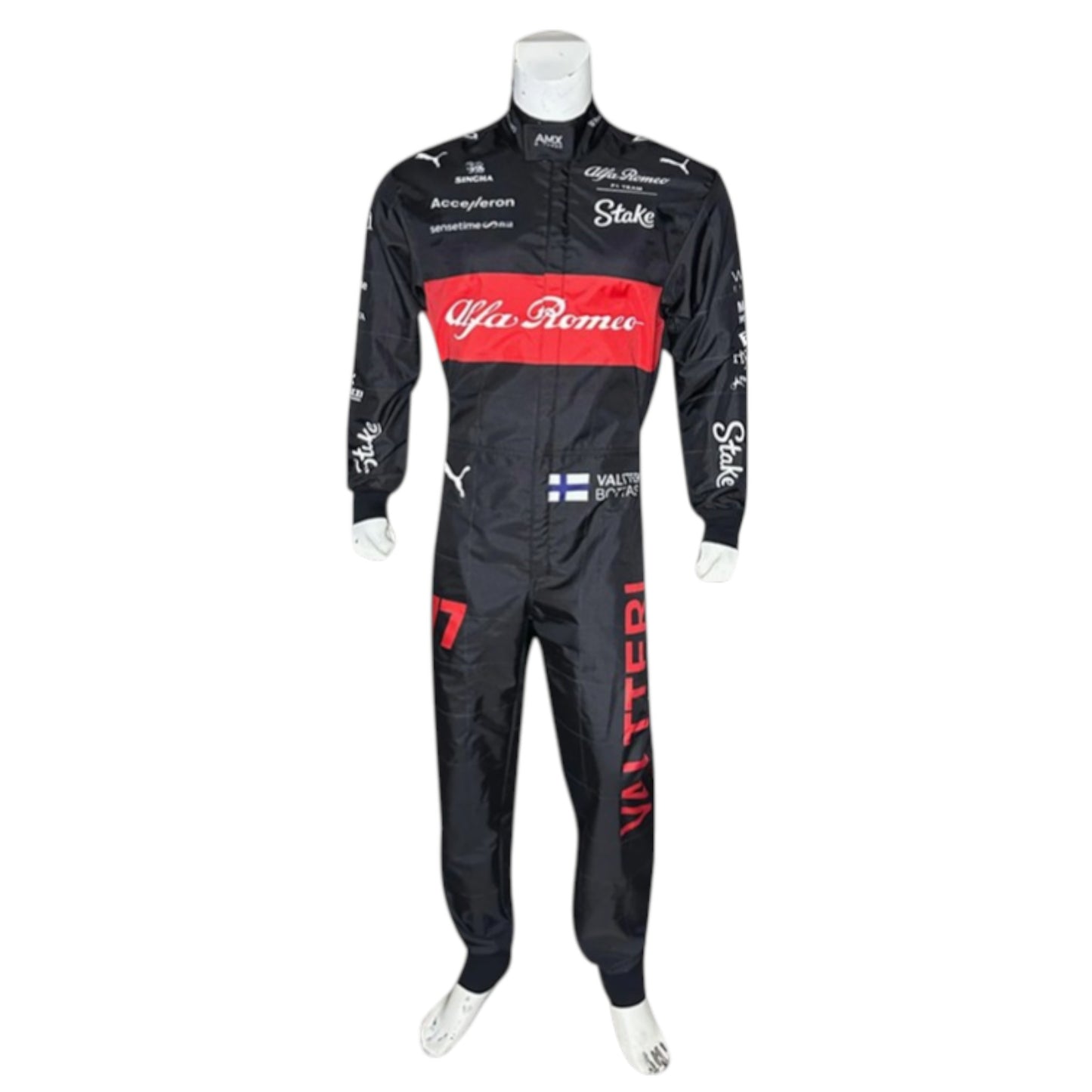 2023 Valtteri Bottas Alfa Romeo F1 race suit replica authentic design for motorsport fans and collectors