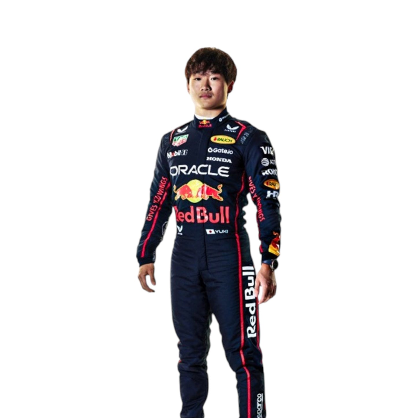 2025 Yuki Tsunoda Red Bull F1 race suit replica authentic fan collectible with detailed Oracle Red Bull Racing design