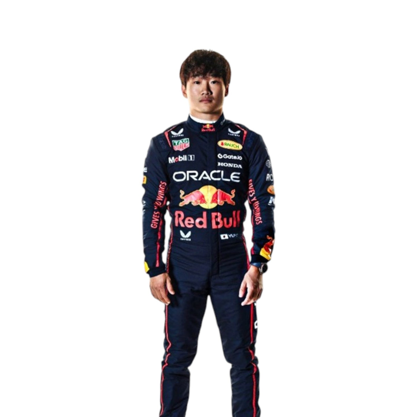 2025 Yuki Tsunoda Red Bull F1 race suit replica authentic fan collectible with detailed Oracle Red Bull Racing design