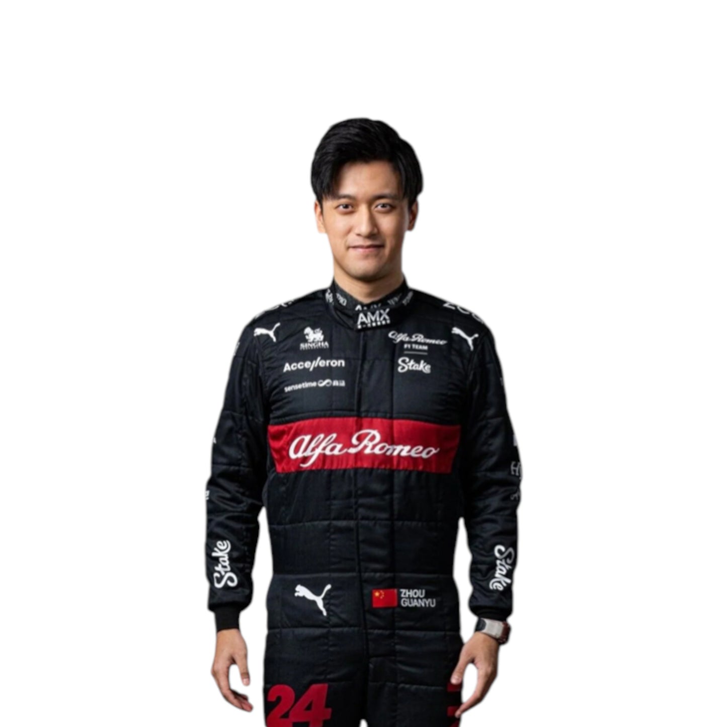 2023 Zhou Guanyu Alfa Romeo F1 race suit replica authentic fan edition with detailed team design