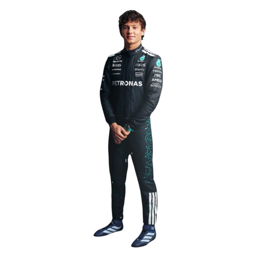 2025 Andrea Kimi Antonelli Mercedes AMG F1 race suit replica official Petronas teamwear with authentic season styling and logos