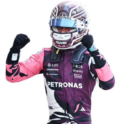 2025 Miami GP Mercedes AMG F1 race suit replica worn by Andrea Kimi Antonelli special edition teamwear with teal accents and branding