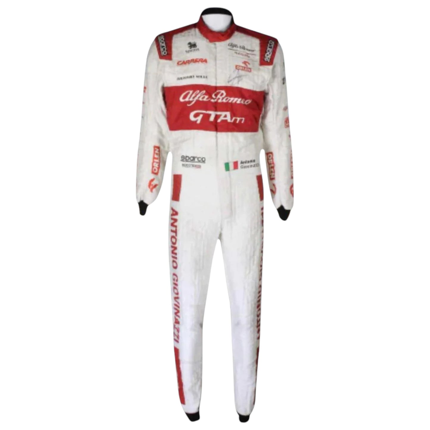 Antonio Giovinazzi 2020 Alfa Romeo F1 race suit replica with red-white team design and Orlen sponsor branding