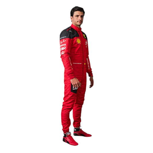 2023 Carlos Sainz Ferrari F1 race suit replica authentic Scuderia teamwear with season-accurate details and logos