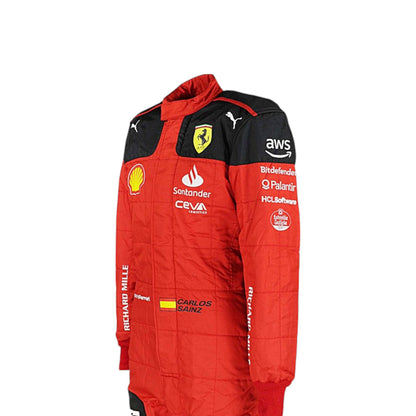 2023 Carlos Sainz Ferrari F1 race suit replica authentic Scuderia teamwear with season-accurate details and logos