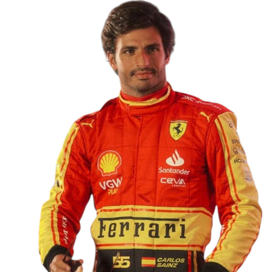 2023 Carlos Sainz Ferrari F1 Monza race suit replica authentic fan collectible with race specific design and team branding