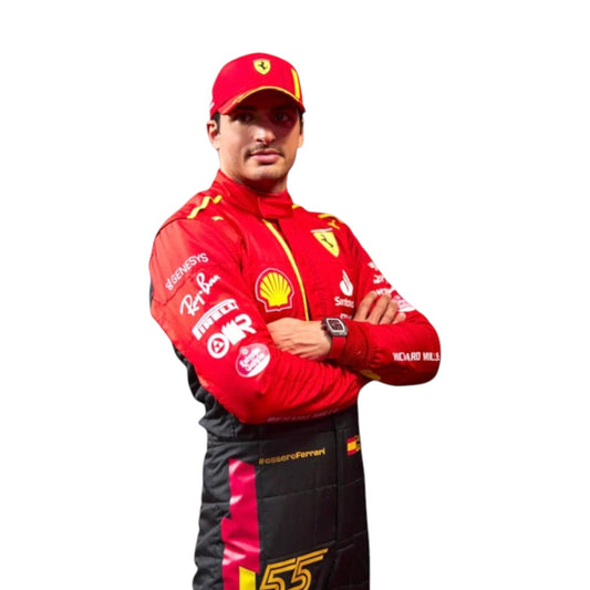 2023 Carlos Sainz Ferrari F1 Spanish Grand Prix race suit replica authentic fan collectible with race specific detail