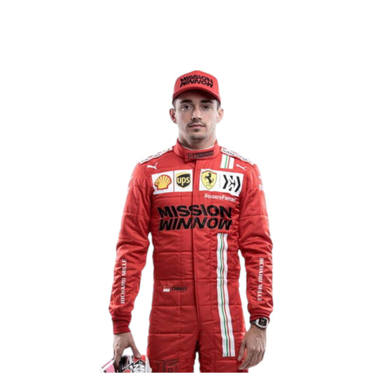 2021 Charles Leclerc Ferrari F1 race suit replica authentic fan collectible with detailed Scuderia team design