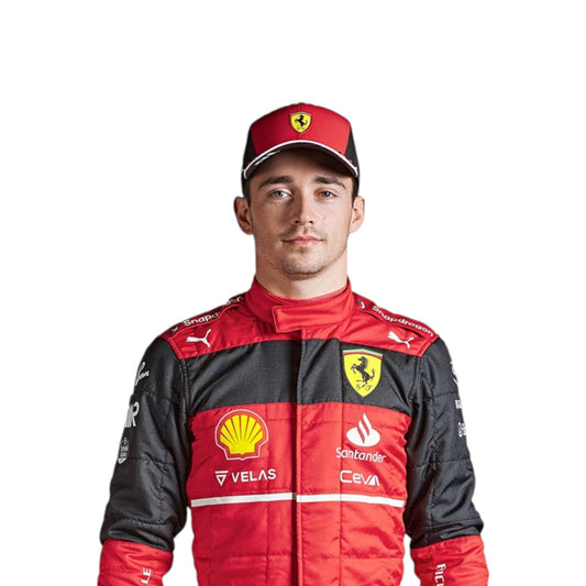 2022 Charles Leclerc Ferrari F1 race suit replica authentic fan collectible with detailed team design and logos