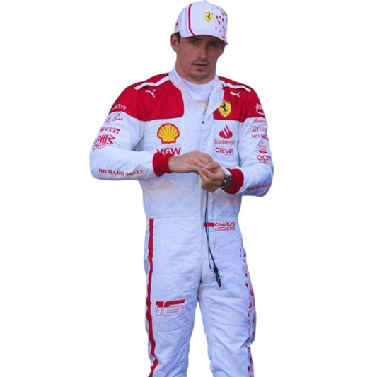 2023 Charles Leclerc Ferrari F1 Monaco Grand Prix race suit replica authentic collectible with race specific livery details