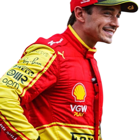 2023 Charles Leclerc Ferrari F1 Monza race suit replica authentic fan collectible with race specific design details