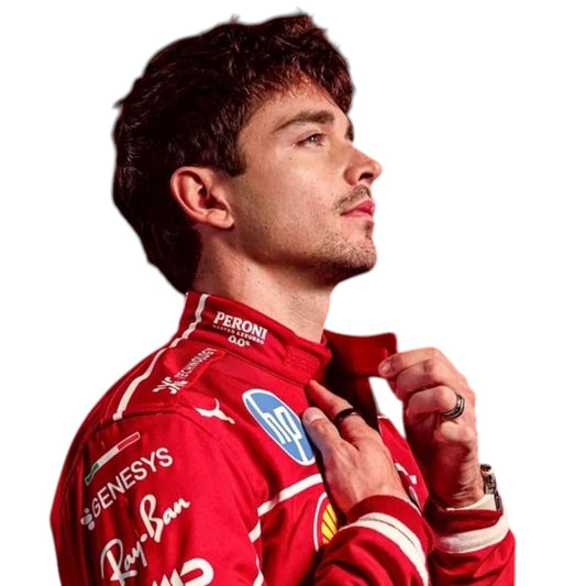 2025 Charles Leclerc Ferrari F1 race suit replica authentic fan collectible with detailed team design