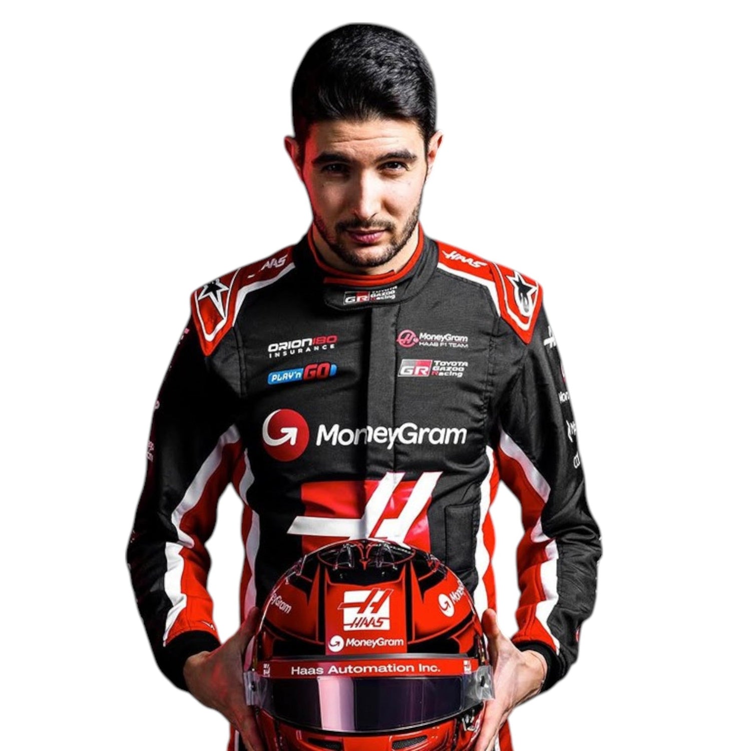 2025 Esteban Ocon Haas F1 race suit replica authentic collectible with detailed design and VF 25 team branding