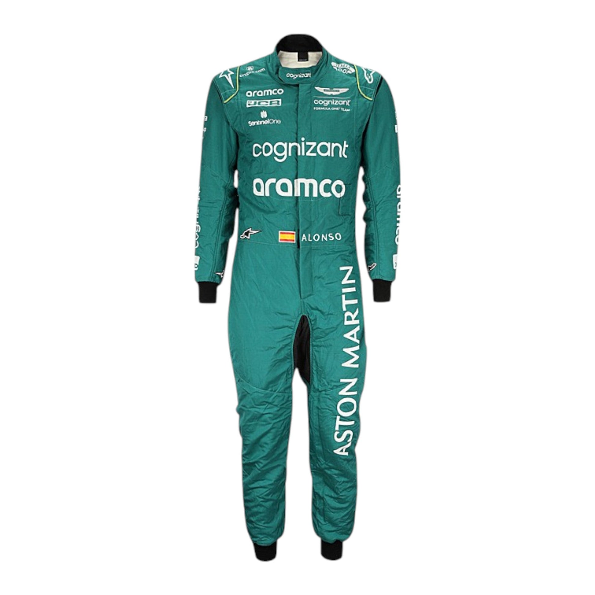 2023 Fernando Alonso Aston Martin F1 race suit replica authentic fan collectible with detailed design and team branding