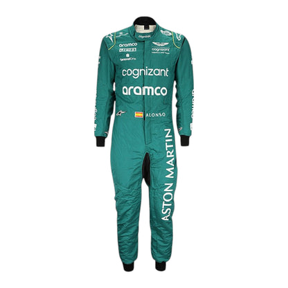 2023 Fernando Alonso Aston Martin F1 race suit replica authentic fan collectible with detailed design and team branding
