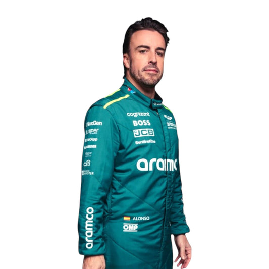 2024 Fernando Alonso Aston Martin F1 race suit replica authentic design for Formula 1 fans and collectors