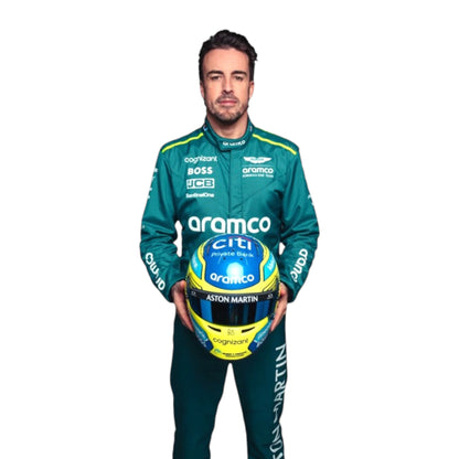 2024 Fernando Alonso Aston Martin F1 race suit replica authentic design for Formula 1 fans and collectors