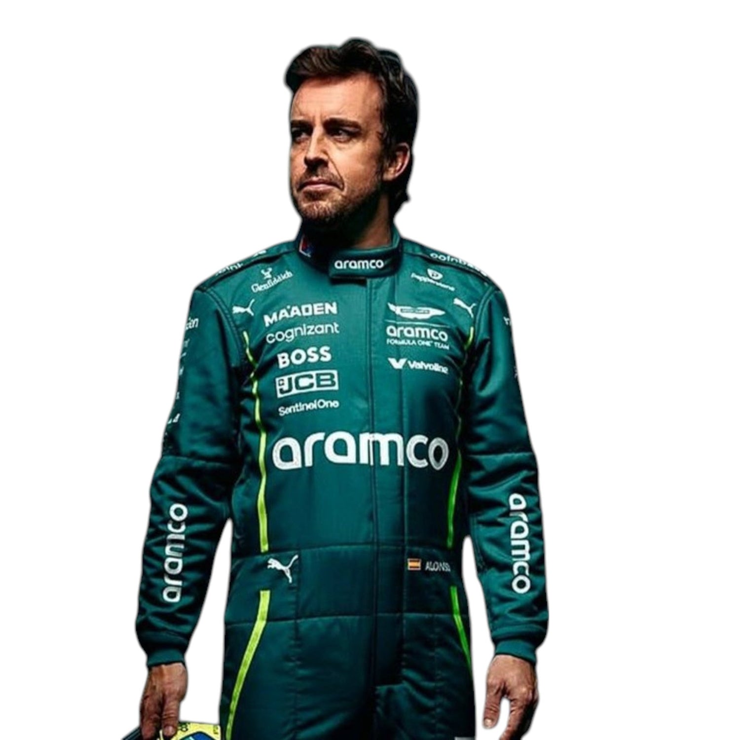 2025 Fernando Alonso Aston Martin F1 race suit replica authentic collectible with detailed design from AMR Formula 1 season